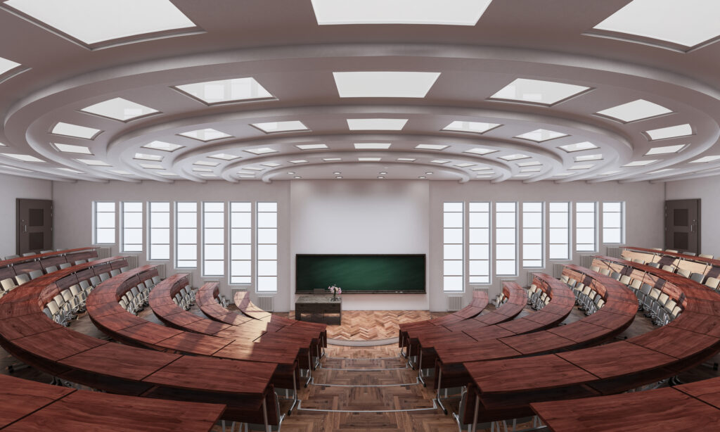 Wide Angle View of an Empty Auditorium