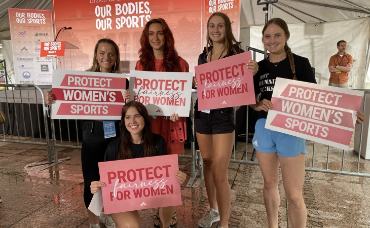 Female athletes take stand for fairness at NCAA Convention rally