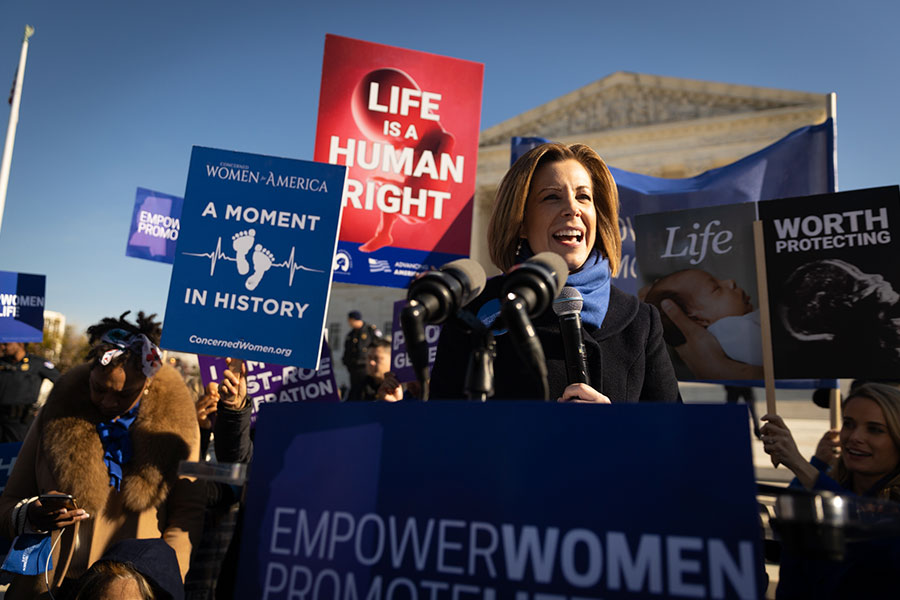 ADF CEO, President, and General Counsel Kristen Waggoner speaks rally in front of the U.S. Supreme Court