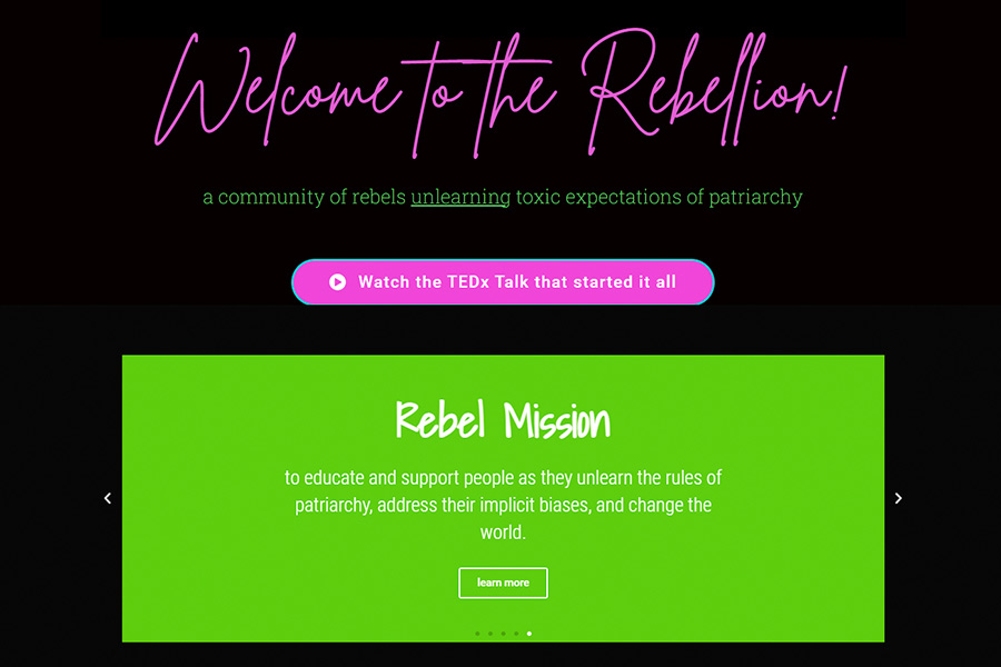 The homepage of Professor Wisner’s website promoting the Rebellion Community