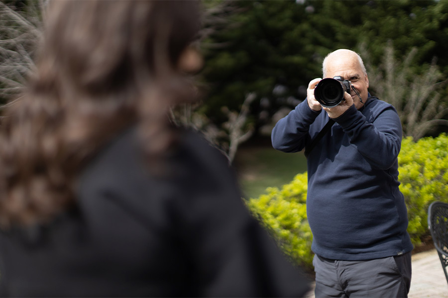 Bob Updegrove is seeing photographing someone