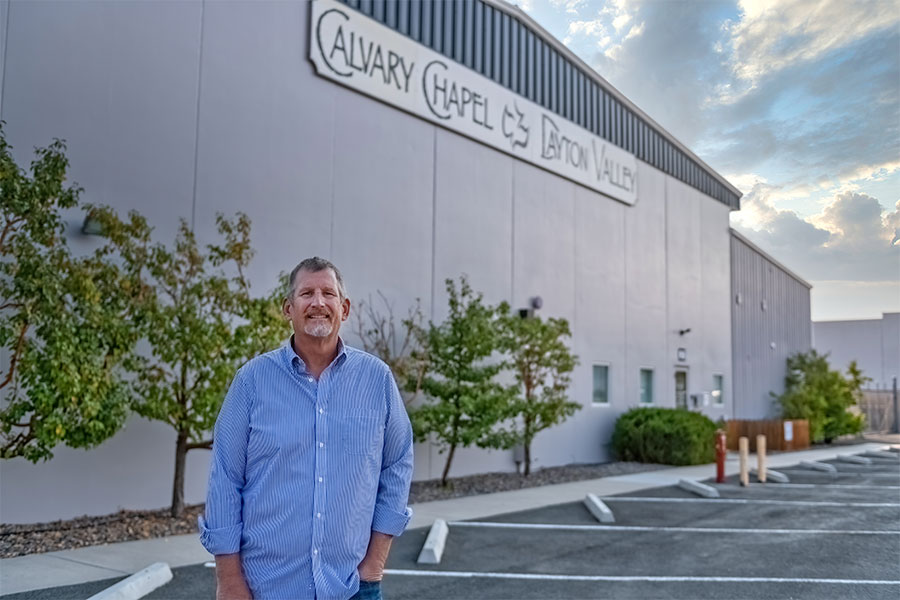 Calvary Chapel Dayton Valley Pastor Garry Leist stands outside his church